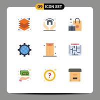 Universal Icon Symbols Group of 9 Modern Flat Colors of envelope world advertising preference browser Editable Vector Design Elements