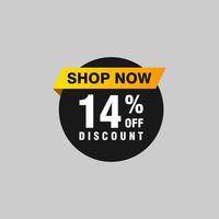 14 discount, Sales Vector badges for Labels, , Stickers, Banners, Tags, Web Stickers, New offer. Discount origami sign banner.