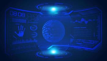 Modern HUD Technology Screen Background with Blue Globe vector