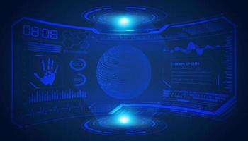 Modern HUD Technology Screen Background with Blue Globe vector