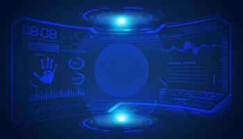 Modern HUD Technology Screen Background with Blue Globe vector