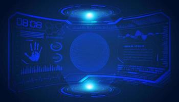 Modern HUD Technology Screen Background with Blue Globe vector