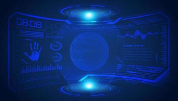 Modern HUD Technology Screen Background with Blue Globe vector
