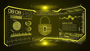 Modern HUD Technology Screen Background with padlock vector
