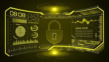 Modern HUD Technology Screen Background with padlock vector