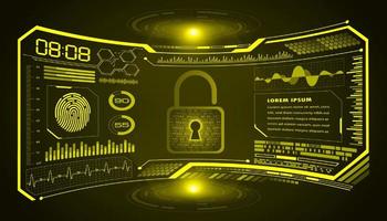Modern HUD Technology Screen Background with padlock vector
