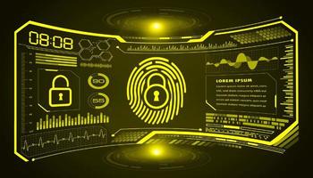 Modern HUD Technology Screen Background with padlock vector