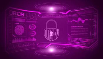 Modern HUD Technology Screen Background with padlock vector