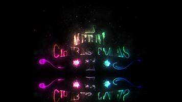 Merry Christmas  colorful neon laser text effect animation video