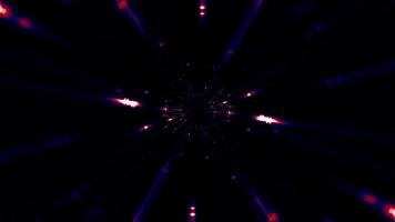 ciclo continuo centro rotante rosso blu brillare raggi tunnel video