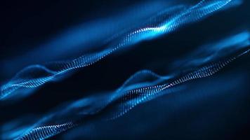 Loop blue particles wave motion  abstract background video