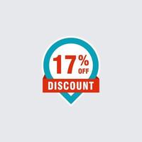 17 discount, Sales Vector badges for Labels, , Stickers, Banners, Tags, Web Stickers, New offer. Discount origami sign banner.