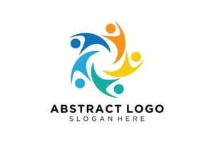 colección de logotipos de personas y familias abstractas vectoriales, iconos de personas, plantilla de logotipo de salud, símbolo de cuidado. vector