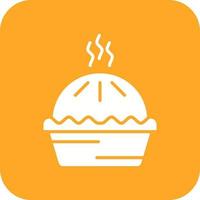 Pie Glyph Round Corner Background Icon vector
