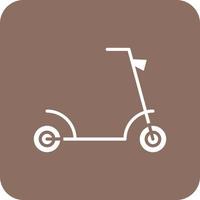 Kick Scooter Glyph Round Corner Background Icon vector