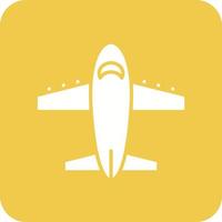 Aircraft Glyph Round Corner Background Icon vector