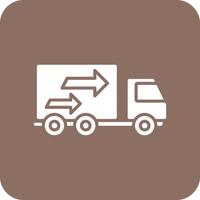 Cargo Truck Glyph Round Corner Background Icon vector