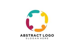 colección de logotipos de personas y familias abstractas vectoriales, iconos de personas, plantilla de logotipo de salud, símbolo de cuidado. vector