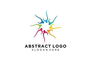 colección de logotipos de personas y familias abstractas vectoriales, iconos de personas, plantilla de logotipo de salud, símbolo de cuidado. vector