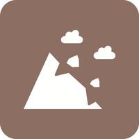 Landslide Glyph Round Corner Background Icon vector