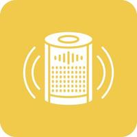 Smart Speaker Glyph Round Corner Background Icon vector