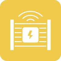 Electric Fence Glyph Round Corner Background Icon vector