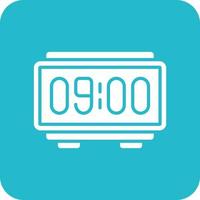 Digital Clock Glyph Round Corner Background Icon vector