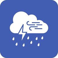 Heavy Rain Glyph Round Corner Background Icon vector