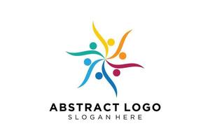 colección de logotipos de personas y familias abstractas vectoriales, iconos de personas, plantilla de logotipo de salud, símbolo de cuidado. vector