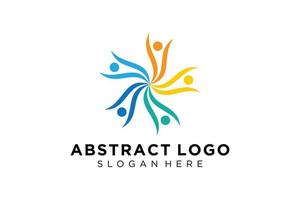 colección de logotipos de personas y familias abstractas vectoriales, iconos de personas, plantilla de logotipo de salud, símbolo de cuidado. vector