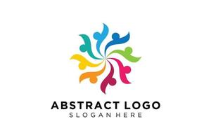 colección de logotipos de personas y familias abstractas vectoriales, iconos de personas, plantilla de logotipo de salud, símbolo de cuidado. vector