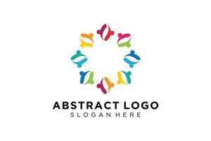 colección de logotipos de personas y familias abstractas vectoriales, iconos de personas, plantilla de logotipo de salud, símbolo de cuidado. vector