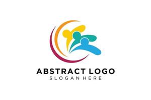 colección de logotipos de personas y familias abstractas vectoriales, iconos de personas, plantilla de logotipo de salud, símbolo de cuidado. vector