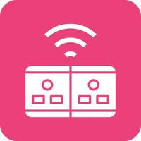 Smart Socket Glyph Round Corner Background Icon vector