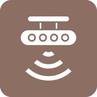 Motion Sensor Glyph Round Corner Background Icon vector