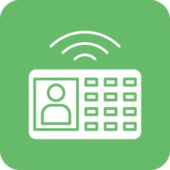 icono de fondo de esquina redonda de glifo de intercomunicador vector