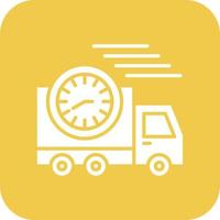 Fast Delivery Glyph Round Corner Background Icon vector