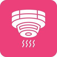 Smoke Detector Glyph Round Corner Background Icon vector