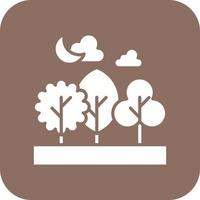 Forest Landscape Glyph Round Corner Background Icon vector