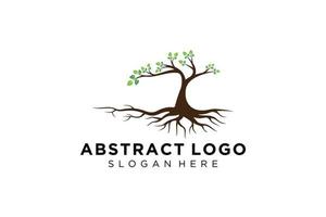 Green tree logo design natural and abstract leaf. vector