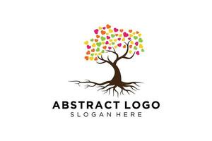 Green tree logo design natural and abstract leaf. vector