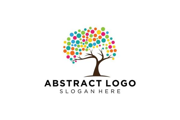 Green tree logo design natural and abstract leaf.