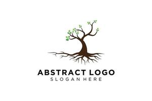 Green tree logo design natural and abstract leaf. vector