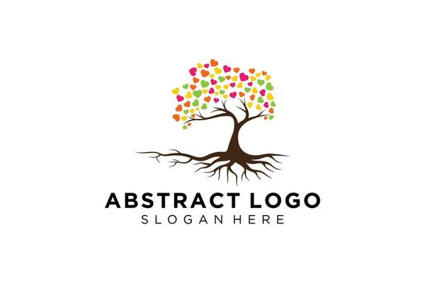 Green tree logo design natural and abstract leaf.
