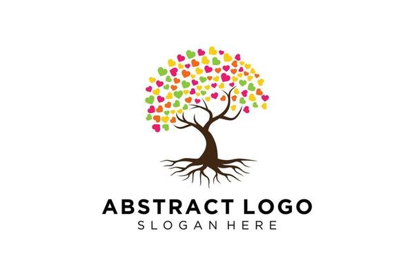 Green tree logo design natural and abstract leaf.