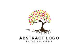 diseño de logotipo de árbol verde hoja natural y abstracta. vector