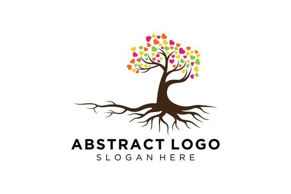 Green tree logo design natural and abstract leaf.