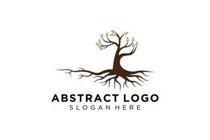 Green tree logo design natural and abstract leaf. vector