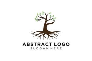 Green tree logo design natural and abstract leaf. vector