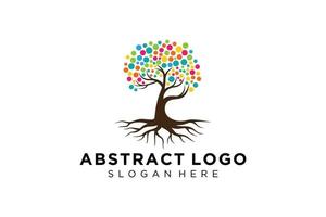 diseño de logotipo de árbol verde hoja natural y abstracta. vector